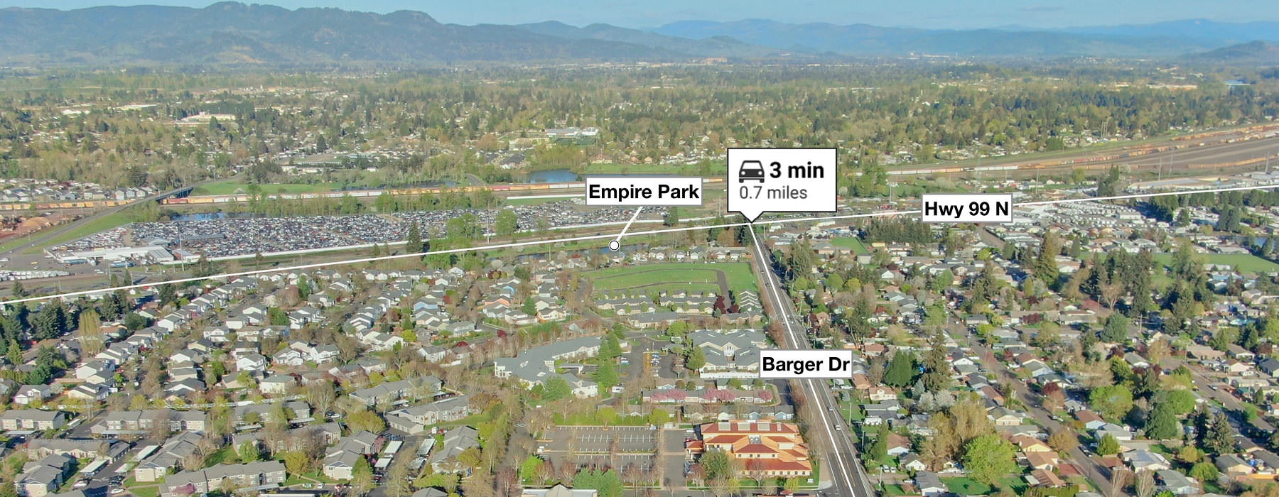 view of Stone Ridge Apartment community and surrounding neighborhood with nearby points of interest